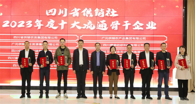 四川省棉麻集團(tuán)有限公司相關(guān)單位和個(gè)人榮獲四川省供銷(xiāo)社“2023年度十大流通骨干企業(yè)、最美供銷(xiāo)人”榮譽(yù)獎(jiǎng)項(xiàng)